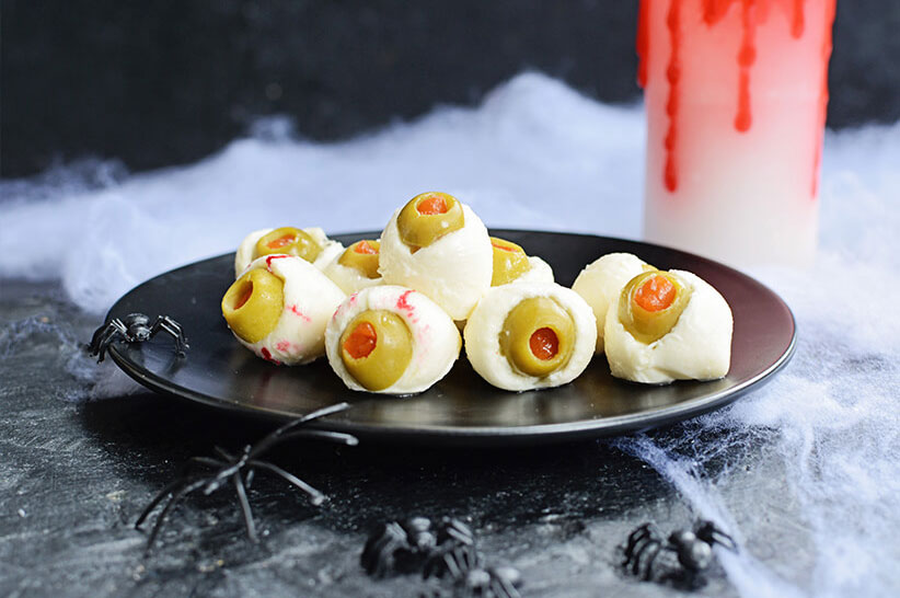 Eyeballs with Olive and Cheese