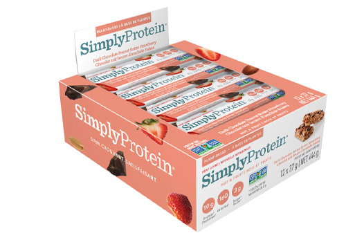 a box of simply protein bars