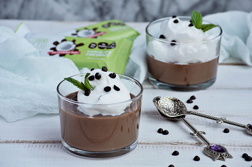 keto chocolate pudding with kmk bars