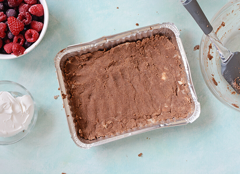 Chocolate Crust Pie With Berry Filling and Cream Cheese Topping instructions