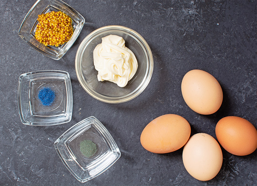 Spooky Spiderweb Deviled Eggs ingredients