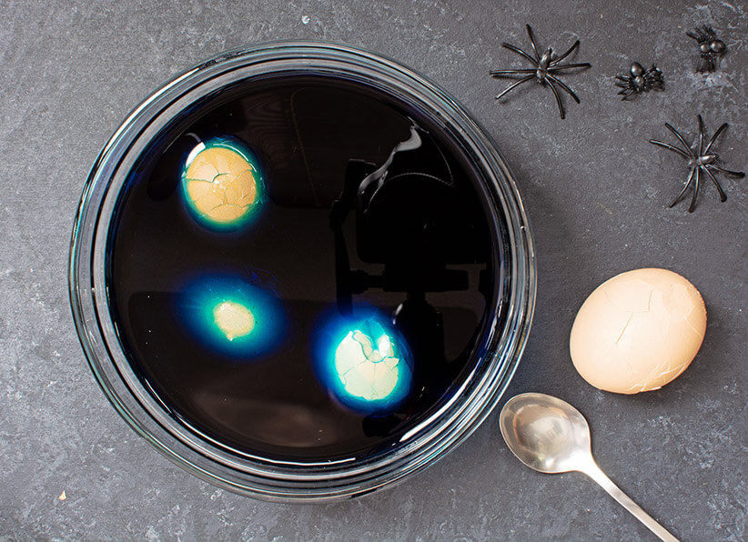 Spooky Spiderweb Deviled Eggs instructions