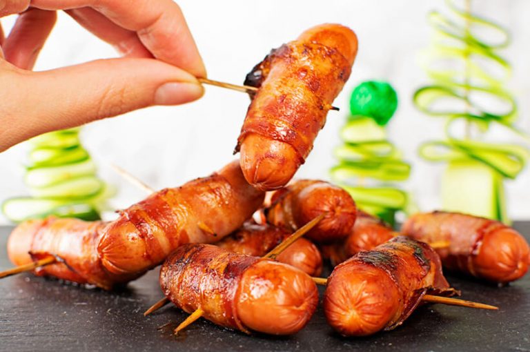 Bacon Wrapped Mini Sausage Kiss My Keto Blog 9454