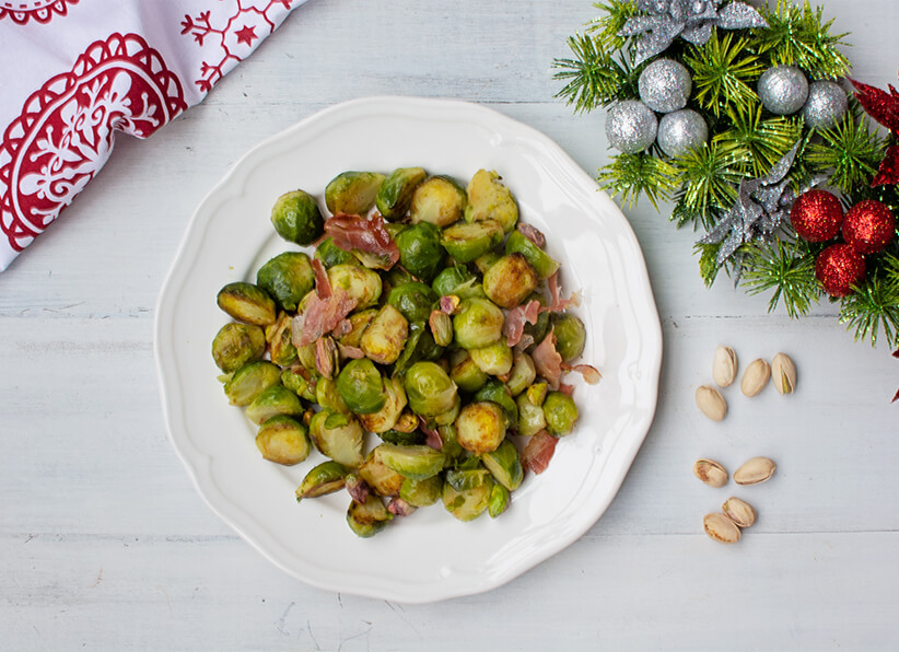 Brussels Sprout with Bacon and Pistachios