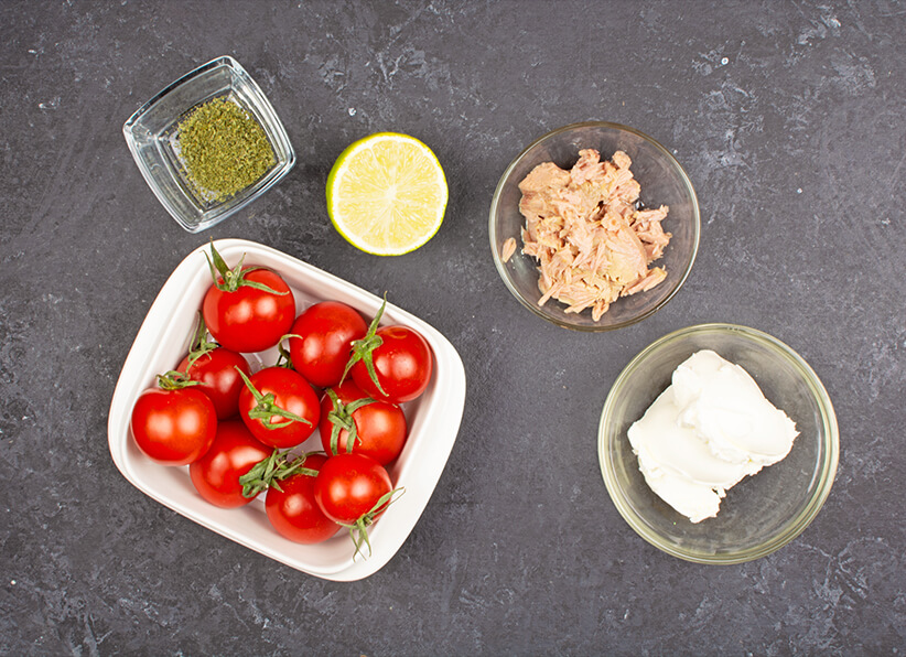 Cherry-Tomatoes-Stuffed With Creamy Tuna Mayo and Cream Cheese ingredients