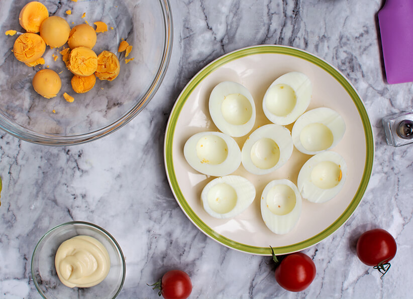 Mayo Green Deviled Eggs instructions