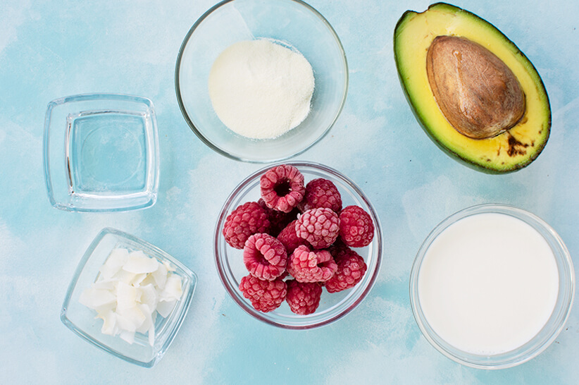 Low-Carb-Raspberry-Smoothie-Bowl_Ingredients